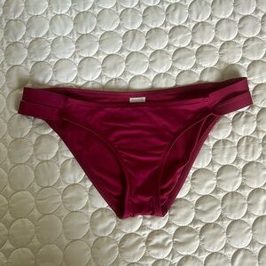 Mossimo Dark Red Bikini Bottom Burgundy Large
